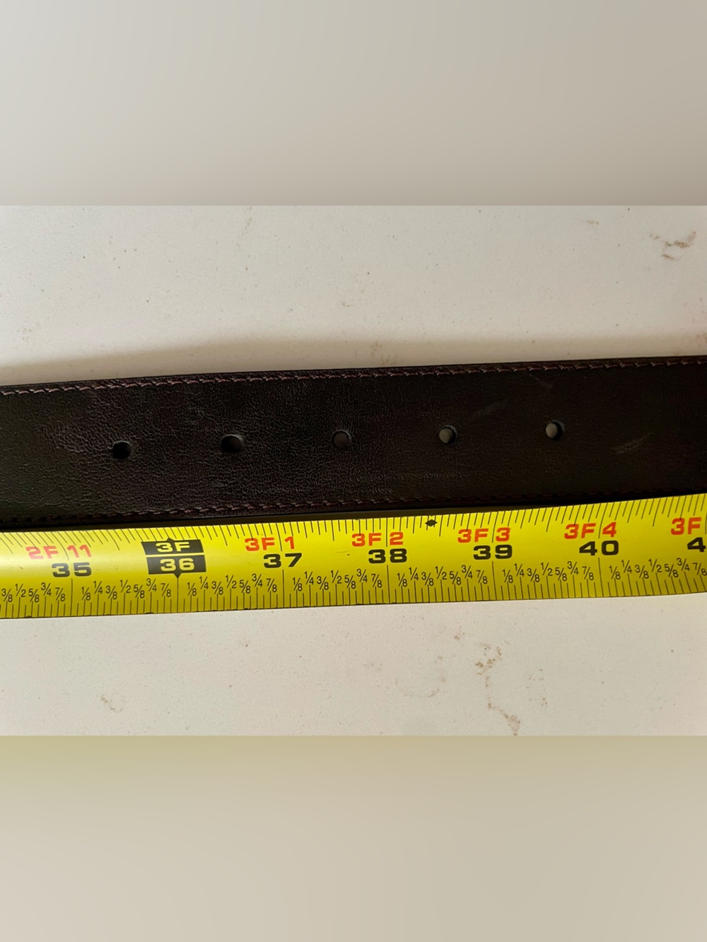 Genuine Leather Men's Brown & Black Reversible Belt with Silver Buckle - 38 - Picture 5 of 5
